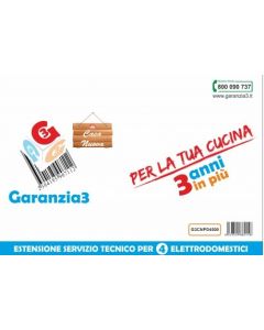 GARANZIA3 CASA NUOVA - 3 anni in più - per 4 elettrodomestici - massimale 1000 €