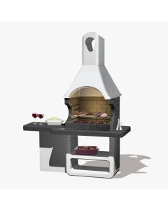 Sarom 250703 - Barbecue Ulisse in calcestruzzo alleggerito con un ampio tavolo laterale