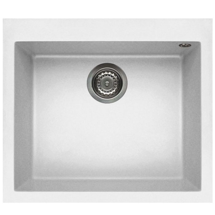 Lavello Da Incasso Elleci Quadra 110 - In Granitek, Bianco Antico, 61x50 Cm - Foto 8